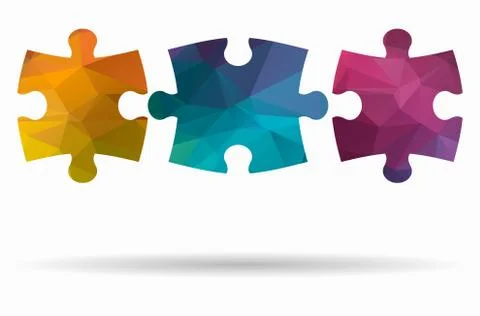 Puzzle poly icon 스톡 일러스트