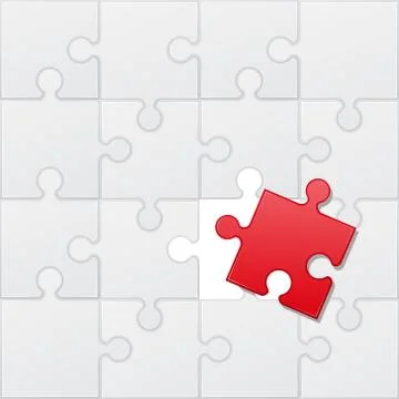 Puzzle red and white vector illustration Illustrazione stock