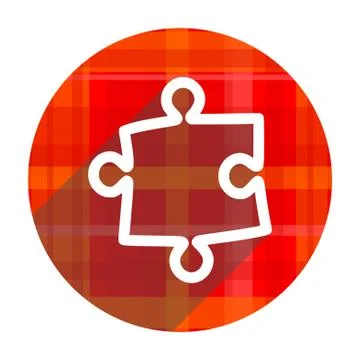 Puzzle red flat icon isolated. Stock-Illustration