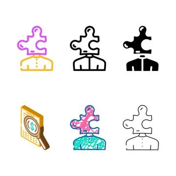 Puzzle for resolve business problem color looks icon vector 스톡 일러스트