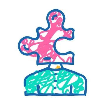 Puzzle for resolve business problem icon doodle illustration イラスト素材