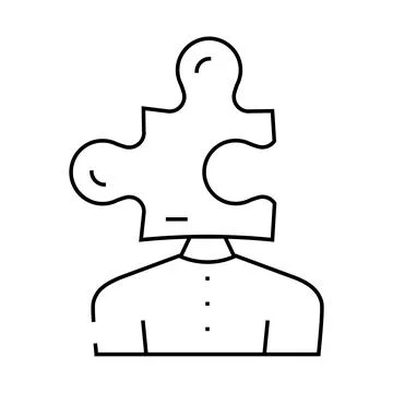 Puzzle for resolve business problem line icon vector illustration Stockillustratie