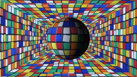 Puzzle Revenge Retangular Tunnel with Puzzle Globe Stock Footage 75280536