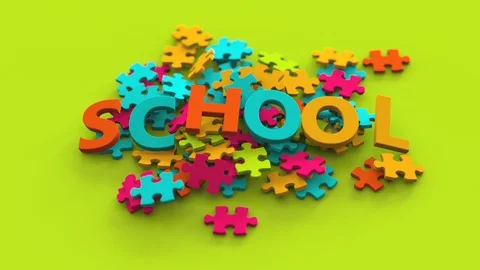Puzzle school Stock Footage 128949834