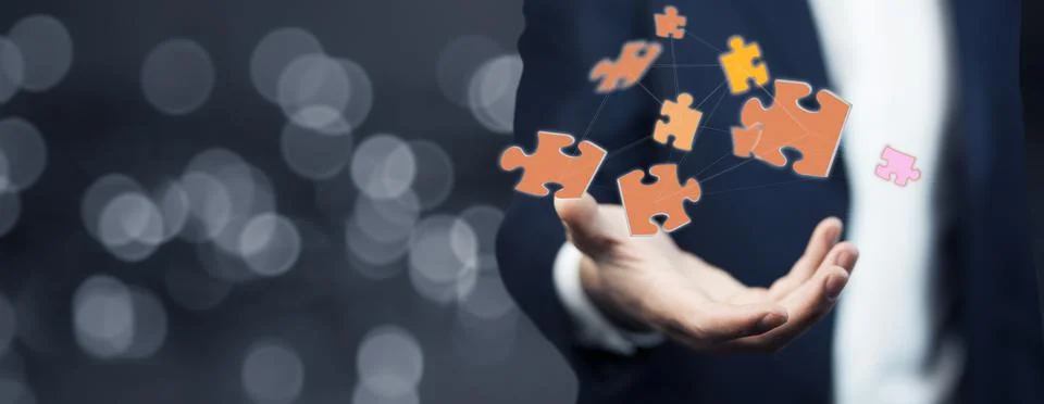 Puzzle on screen Stock Photos