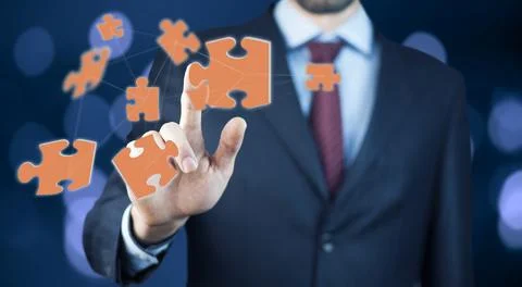 Puzzle on screen Stock Photos