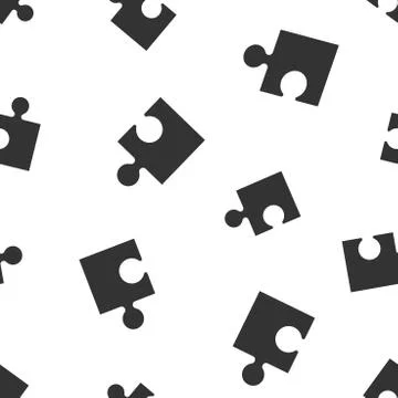 Puzzle seamless pattern background icon. Business flat vector illustration. P Stock Illustration