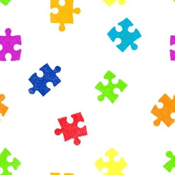Puzzle seamless pattern background. Stock Illustration