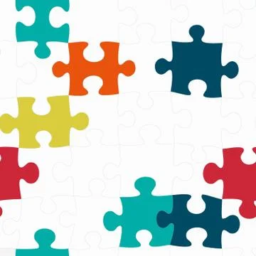 Puzzle seamless pattern Stock Illustration
