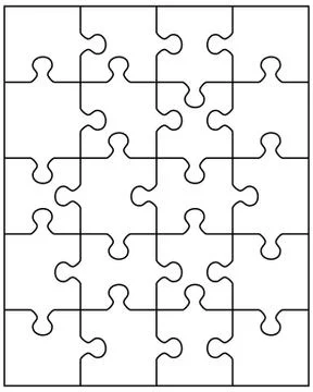 Puzzle with separate pieces Stock Illustration