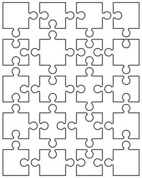 Puzzle with separate pieces Stock Illustration