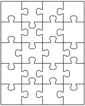 Puzzle with separate pieces Stock Illustration
