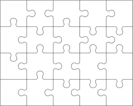 Puzzle, separate pieces Stock Illustration