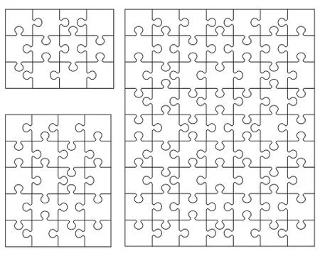 Puzzle, separate pieces Stock Illustration