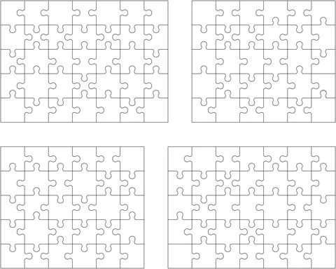 Puzzle, separate pieces Stock Illustration