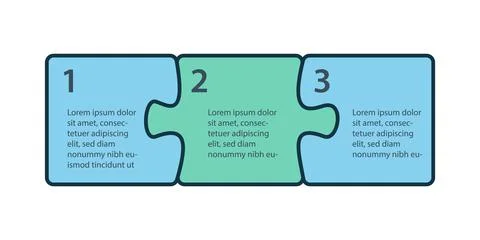 Puzzle sequence. Steps infographics. Presentation chart elements. イラスト素材