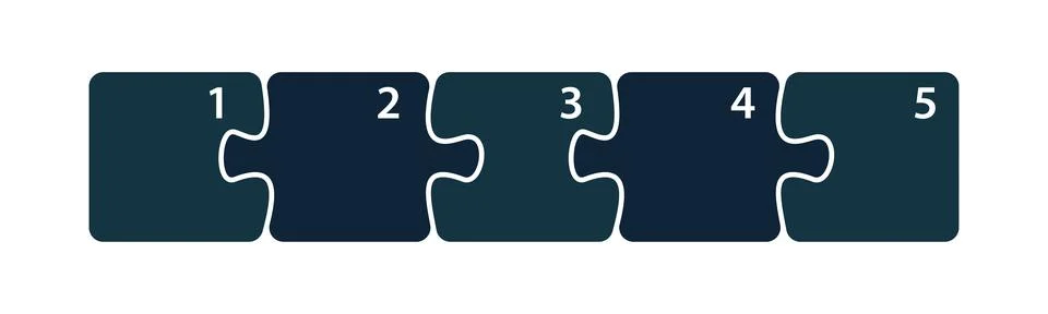 Puzzle sequence. Steps infographics. Presentation chart elements. イラスト素材