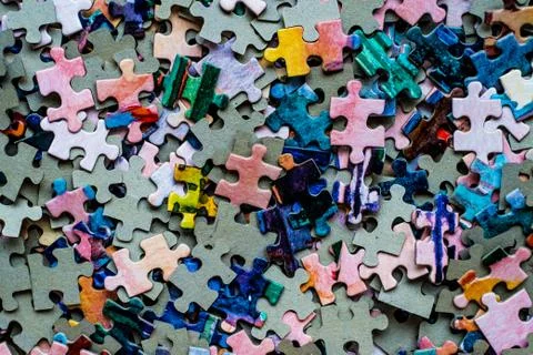 Puzzle set colored Stock Photos