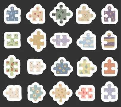 Puzzle set in scandinavian style Stock-Illustration
