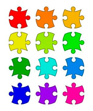 Puzzle  set vector symbol icon design. Illustrazione stock