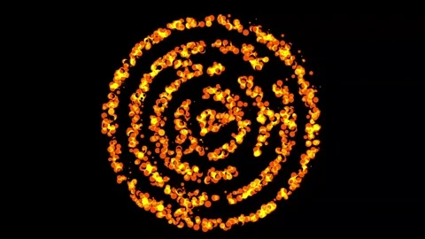 Puzzle shape with cartoon fire particles effect on plain black background Видео 341724862