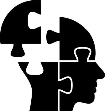 Puzzle shaped human head icon as concept of integrity of integrity Stock Illustration