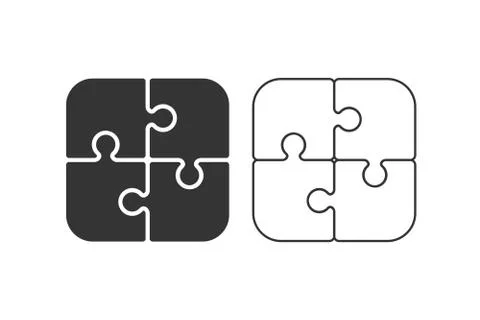 Puzzle. Simple icon set. Flat style element for graphic design. Vector EPS10 Stock Illustration