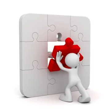 Puzzle solution  3d illustration Illustrazione stock