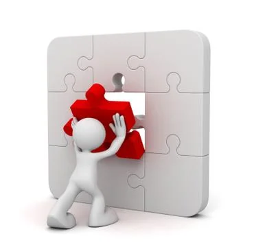 Puzzle solution   3d illustration Stock Illustration