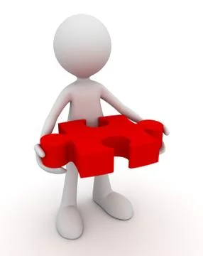 Puzzle solution concept 3d illustration Illustrazione stock