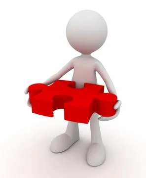 Puzzle solution concept  3d illustration Illustrazione stock