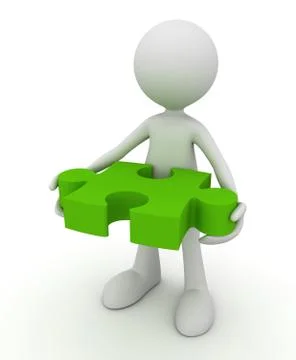 Puzzle solution concept  3d illustration Stock Illustration