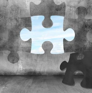 Puzzle solution concept Stock Photos