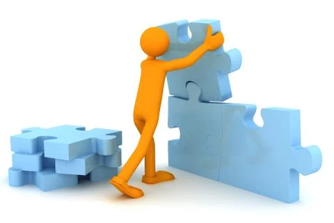 Puzzle solution. Conceptual image Stock Illustration