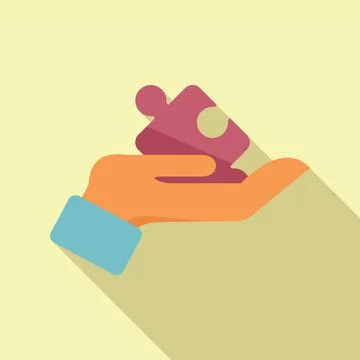 Puzzle solution icon flat vector. Teamwork design Illustrazione stock