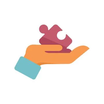 Puzzle solution icon flat vector. Teamwork design Illustrazione stock