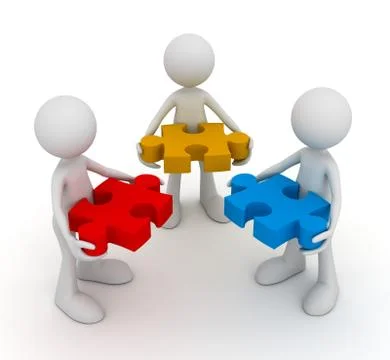 Puzzle solution isolated 3d illustration Illustrazione stock