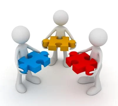 Puzzle solution isolated  3d illustration Illustrazione stock