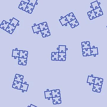 Puzzle solution line vector seamless pattern Stock Illustration
