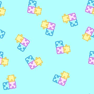 Puzzle solution vector seamless pattern Stock Illustration