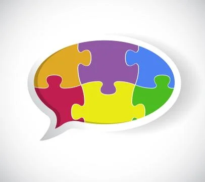 Puzzle speech bubble illustration design Stock Illustration