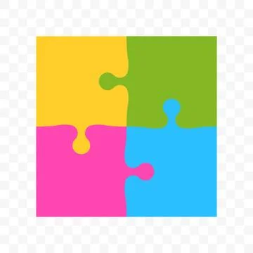 Puzzle square colors vector art icon Illustrazione stock