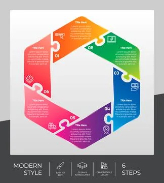 Puzzle step infographic vector design with 5 steps &amp; colorful style for prese 스톡 일러스트