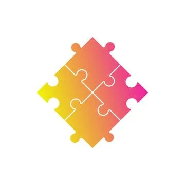 Puzzle symbol gradient vector. Illustrazione stock