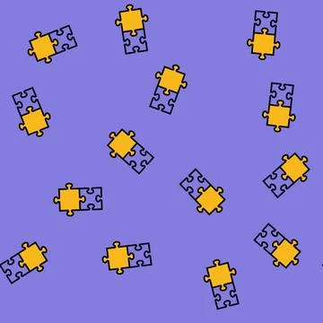 Puzzle team solution vector seamless pattern Stock Illustration