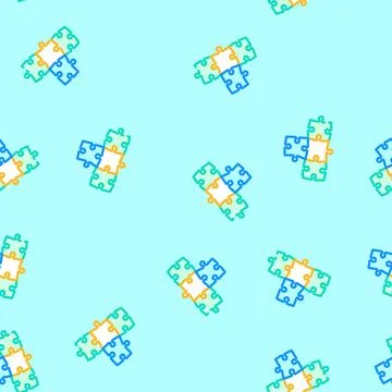 Puzzle team solution vector seamless pattern Stock Illustration