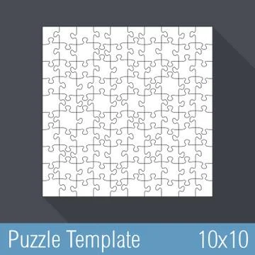 Puzzle Template 10x10 Stock Illustration