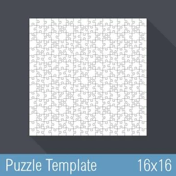Puzzle Template 16x16 Illustrazione stock