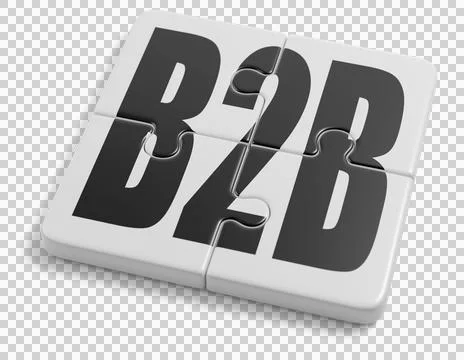 Puzzle with the text B2B isolated on white background. Business to Business.. Stock Illustration