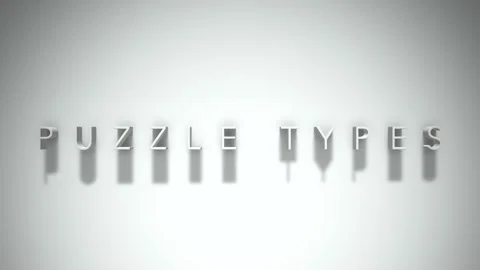 Puzzle types 3D title animation white text on a white background Stock Footage 299373800